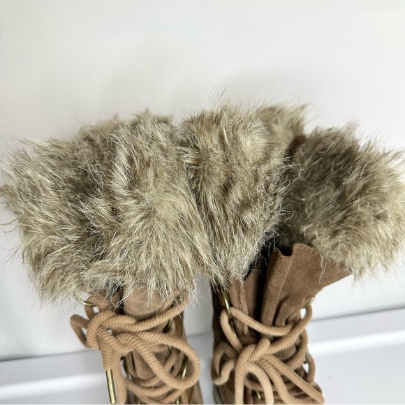 Sorel Joan of Arctic Waterproof Camel Red Faux Fur Tall Winter Boots Women’s 6 - Picture 9 of 12